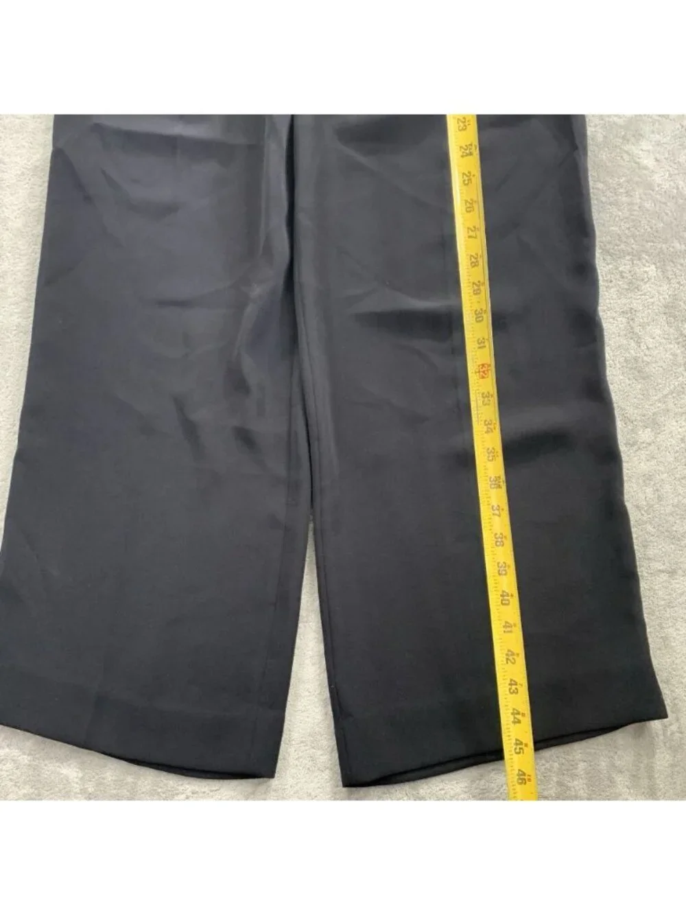 J.CREW Wide Leg Pleated Pants In Matte Crepe Womens 12 Black Polyester H2815